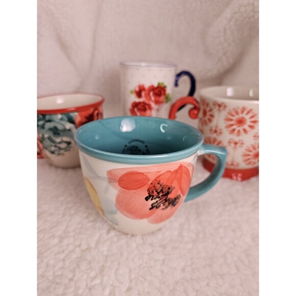 Set of 4 Pioneer Woman Large Country Garden Coffee Mugs /Cups - Picture 1 of 13